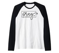 Orar Cristianos Hombres y Mujeres Reza oración orando Cristianos Camiseta Manga Raglan