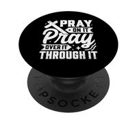 Orar en él Orar sobre él Orar a través de él Fe Cristiana PopSockets PopGrip Adhesivo