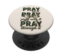 Orar en él Orar sobre él Orar a través de Ella Fe PopSockets PopGrip Adhesivo