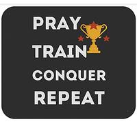 Orar, Entrenar, Conquistar, Repetir - Inspiración, Motivación, Cristianismo, Entrenamiento En El Gimnasio Alfombrilla De Escritorio Alfombrilla De Ratón Bordes Cosidos Mousepad 25X30Cm