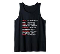 Orar Obedecer Liderar Servir Creer Amor Como Jesús Camiseta sin Mangas