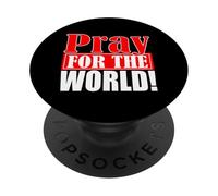 Orar por el mundo: Ropa cristiana Vida bendita Orar PopSockets PopGrip Adhesivo