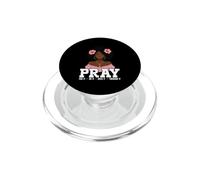 Orar por él sobre él a través de Ella Mujeres Negras cristianas PopSockets PopGrip para MagSafe
