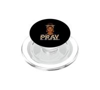 Orar por él sobre él a través de Ella Mujeres Negras cristianas PopSockets PopGrip para MagSafe