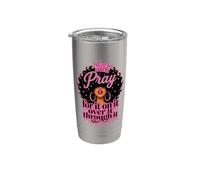 Orar por ello a través de ella Mujeres negras Christian Afro Vaso térmico de acero inoxidable de doble pared