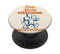 Orar por Todo Cruz Cristiana Retro PopSockets PopGrip Adhesivo