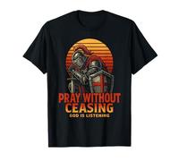 Orar sin Cesar Oración Cristiana Caballero 80s Retro Camiseta