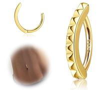 ORAZIO 14G Anillos Para el Ombligo Clicker Para Mujer Plata de ley 925 Piercing Ombligo Plata/Oro Reverse Curved Ombligo Barbell Joyería Para el Cuerpo 10MM/12MM 4