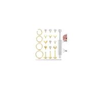 ORAZIO 21 Piezas 16G Piercing Oreja Tragus Mujer Oro Roscado Interno Piercing Nariz Helix Acero Quirurgico Pendientes Hipoalergenicos Mujer 6/8/10MM