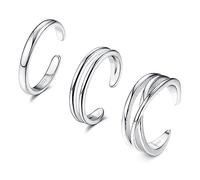 ORAZIO 3PCS Anillos de Dedo del pie Ajustable para Las Mujeres Juego de Anillos Minimalistas para los Dedos de los Pies Juego de Joyas para Pies Regalos para Mujeres Niñas 4