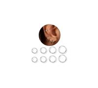 ORAZIO 4 Pares Pendientes Aro Plata Mujer Hombre Pendientes de Aro Pequeños Pendientes Acero Inoxidable Pendientes Aros Plata Joyas Mujer 6MM 8MM 10MM 12MM