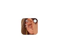 ORAZIO 4 Uds Pendientes de Plata de ley 925 Para Mujer CZ Pendientes de Cartílago de Hélice Falso Sin Perforación Pendientes Pequeños con Clip