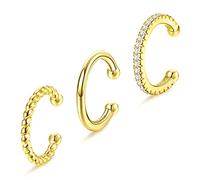 ORAZIO Ear Cuffs Hoop S925 Sterling Pendientes De Plata De Ley 925 Hipoalergénico Para Mujer No Perforantes Ajustables Delicados Cartílago Con Clip En Los Puños Aretes No Perforados