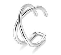 ORAZIO Pendientes de Plata de Ley 925 Con Circonita Cúbica Sin Perforación Cartílago de Hélice Falso Pendientes de Caracola Para Mujer