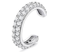 ORAZIO Pendientes de Plata de Ley 925 Con Circonita Cúbica Sin Perforación Cartílago de Hélice Falso Pendientes de Caracola Para Mujer