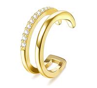 ORAZIO Pendientes de Plata de Ley 925 Con Circonita Cúbica Sin Perforación Cartílago de Hélice Falso Pendientes de Caracola Para Mujer