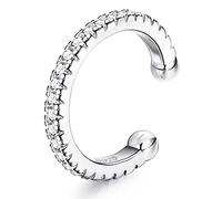 ORAZIO Pendientes de Plata de Ley 925 Con Circonita Cúbica Sin Perforación Cartílago de Hélice Falso Pendientes de Caracola Para Mujer