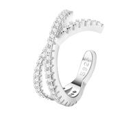 ORAZIO Pendientes de Plata de Ley 925 Con Circonita Cúbica Sin Perforación Cartílago de Hélice Falso Pendientes de Caracola Para Mujer