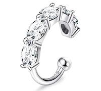 ORAZIO Pendientes de Plata de Ley 925 Con Circonita Cúbica Sin Perforación Cartílago de Hélice Falso Pendientes de Caracola Para Mujer