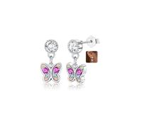 ORAZIO Pendientes Plata de Ley 925 Para Mujeres Niños Niñas, Lindo Mariposa Corazón Estrella Flor Gota Pendientes Hipoalergénico Colorido Cubic Zirconia Pendientes Colgantes Regalo de Joyería
