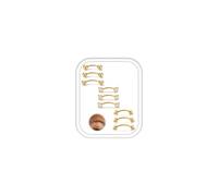 ORAZIO Piercing Ceja y Rook Oro Acero quirurgico 16G Barra Curva 9 Piezas