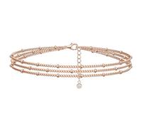 ORAZIO Pulsera Plata Mujer 925 - Pulsera Oro Rosa Mujeres Niñas - Pulseras Dorada Cadena Cuentas Ajustable Apilable - Regalos para Mujer