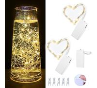 Orbecco 2PCS Recargable Luces de Hadas, 2M Led de Luz de Cadena con Cable de Carga Usb y Clips de Fotos, Ip 44 a Prueba de Agua Luces de Hadas para para Dormitorio, Boda, Fiesta, Navidad, Luz CáLida