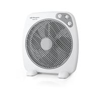 Orbegozo BF 0140 - Ventilador Box Fan con 3 velocidades de ventilación, difusor rotativo, función temporizador de 2 horas, tamaño aspas 40 cm, 60 W, Blanco