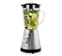 Orbegozo BV 6525 - Batidora de vaso, potente motor AC, 5 velocidades con Pulse, cuchilla titanio desmontable, jarra termorresistente desmontable de 1,5 L, sistema de seguridad, pica hielo, 1000 W