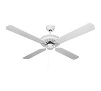 Orbegozo CF 07132 B - Ventilador de techo sin luz, 60 W de potencia, 4 aspas reversibles, diámetro de 132 cm, 3 velocidades de ventilación y color blanco