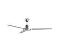 Orbegozo CFC 49120 - Ventilador de techo con interruptor de pared, 5 velocidades de ventilación, silencioso, 120 cm de diámetro, altura 35,5 cm, cromado, 60 W, gris