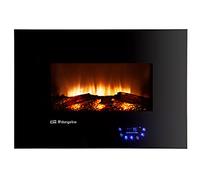 Chimenea Eléctrica Orbegozo Cm 8000 - 1800W - Temperatura 7/35º - Frontal Cristal Templado - Efecto Fuego Real - Mando A Distancia