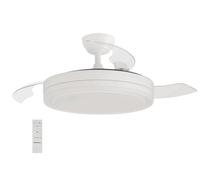 Orbegozo CP 138105 Ventilador techo 105cm 35W DC 6 velocidades aspas retráctiles 3 silencioso mando distancia LED 36W 3600lm 3 tonos 2700-4500-6500K reversible verano/inv timer 1-2-4h brisa