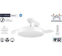 Orbegozo CP 139092 Ventilador de techo 92 cm 35W DC 6 velocidades aspas retráctiles silencioso mando a distancia LED 36W 3600 lm 2700-6500K reversible verano/invierno temporizador 1-4h modo brisa