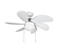 Orbegozo CP 15076 B - Ventilador de techo con luz, 6 aspas de madera, silencioso, 3 velocidades de ventilación, 80 cm de diámetro, 50 W de potencia
