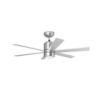 Orbegozo CP 50120 Ventilador de Techo con Luz y Mando a Distancia, 6 Aspas, 120 cm de Diámetro, Temporizador, Potencia de 65 W, 3 Velocidades, Color Cromo