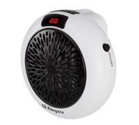 Orbegozo CR 4000 - Mini calefactor cerámico de enchufe, 2 velocidades, temporizador, display LED, termostato ajustable, sin cables, 600 W