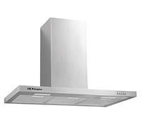 Orbegozo DS 57190 B IN - Campana extractora decorativa 90 cm, acero inoxidable, capacidad de extracción 642,4 m3/h, 3 filtros de aluminio desmontables, 3 niveles de potencia, chimenea ajustable