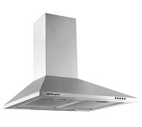 Orbegozo DS 59160 IN - Campana extractora decorativa 60 cm, 3 velocidades, 2 filtros desmontables, 2 bombillas, acabado inox, chimenea ajustable, extracción 329,3 m3/h, 65 W