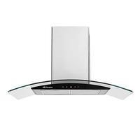 Orbegozo DS 61190 IN - Campana extractora decorativa 90 cm, Clase A, extracción 629,3 m3/h, 3 niveles de potencia, motor de 230 W de potencia, iluminación LED, Negro, Acero inoxidable