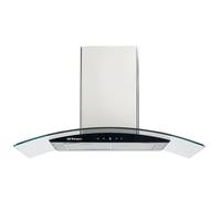 Orbegozo DS 61190 IN - Campana extractora decorativa 90 cm, Clase A, extracción 629,3 m3/h, 3 niveles de potencia, motor de 230 W de potencia, iluminación LED, Negro, Acero inoxidable