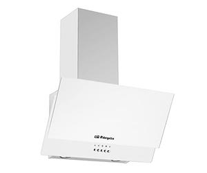 Orbegozo DS 74160 BL - Campana decorativa 60 cm, 3 niveles de potencia, 1 filtro de aluminio desmontable, 2 bombillas, chimenea ajustable, extracción 378,6 m3/h, 105 W