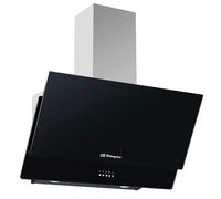 Orbegozo DS 74160 N - Campana extractora decorativa 60 cm, 3 niveles de potencia, chimenea ajustable, cristal templado, luces LED 2W, extracción 378,6 m3/h, 150 W