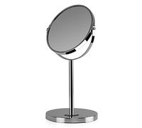 Orbegozo ES 5100 - Espejo de Mesa de Vidrio óptico, 17 cm diámetro, Doble Cara: con y sin Aumento, Cromado, 34,5 cm Altura