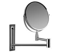 Orbegozo ESP 4000 - Espejo multiorientable de Pared, 17 cm diámetro, Doble Cara: sin Aumento y Aumento x5, Cromado, Longitud Brazo 32 cm, Soporte Incluido