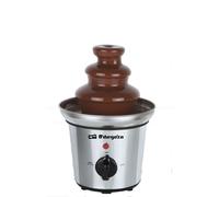 Orbegozo FCH 4000, Fuente de chocolate, cuerpo de acero inoxidable, 3 pisos, base antideslizante, 32 W, función mantenimiento calor,base antideslizante