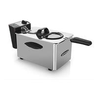 Orbegozo FDR 45 - Freidora profesional, 4 L, termostato regulable, indicador luminoso, asa de tacto frío, recogecables, acero inoxidable, 2000 W