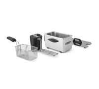 Orbegozo FDR 25 - Freidora profesional, 2,5 L, termostato regulable, indicador luminoso, asa de tacto frío, recogecables, acero inoxidable, 2000 W