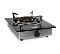 Orbegozo FO 1720 - Hornillo a gas, quemador de triple corona, cuerpo inox, superficie de cristal templado, butano y propano, interior y exterior