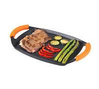 Orbegozo GDB 3600 Plancha Grill de Aluminio Fundido, Superficie Antiadherente, Apto para Lavavajillas, Asas de Goma